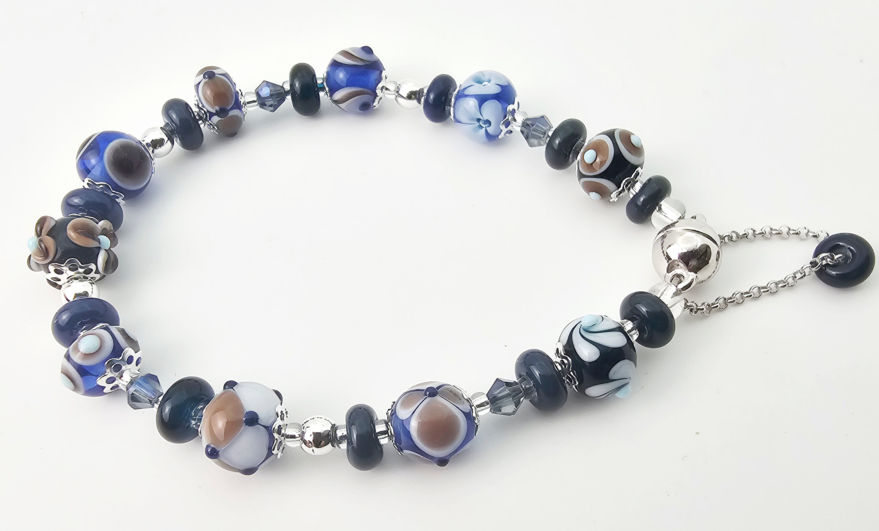 Armband Sinfonie in Preußischblau-Olivbraun Armband Sinfonie in Preußischblau-Olivbraun