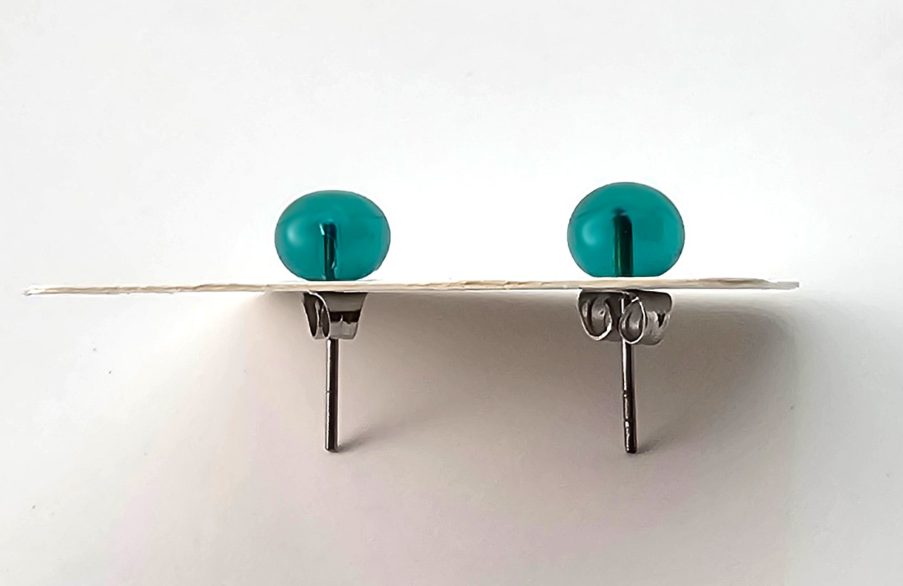 Ohrsstecker meergrün transparent