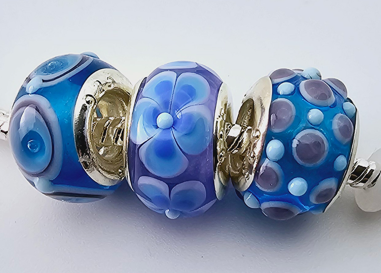 3er Set aquablau-lavendel
