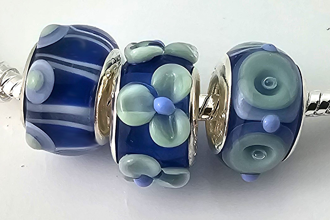 3er Set saphirblau-mint