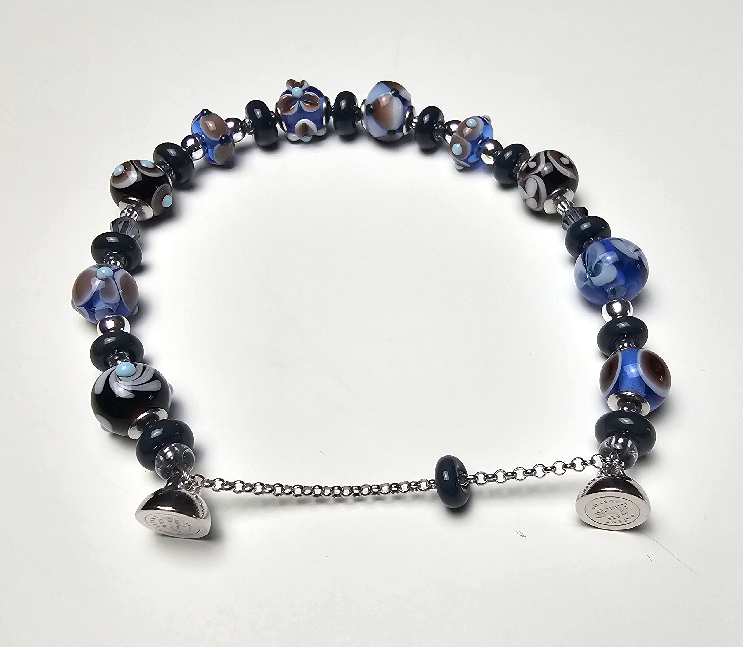 Armband Sinfonie in Preußischblau-Olivbraun