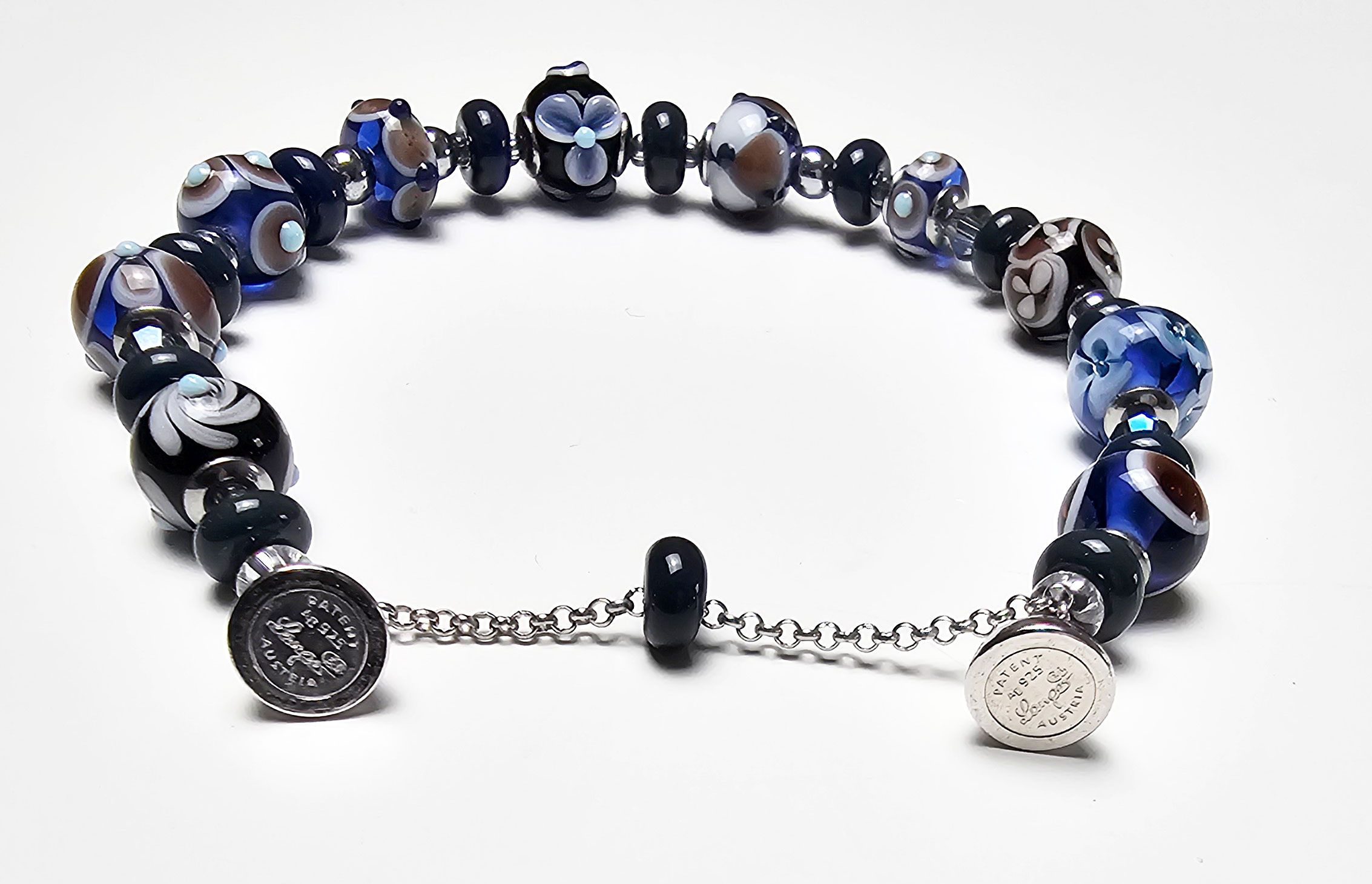 Armband Sinfonie in Preußischblau-Olivbraun