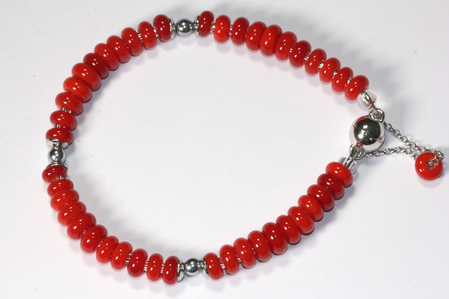 Armband erdbeerrot