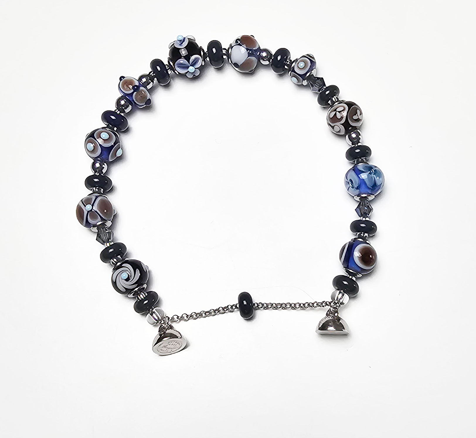 Armband Sinfonie in Preußischblau-Olivbraun