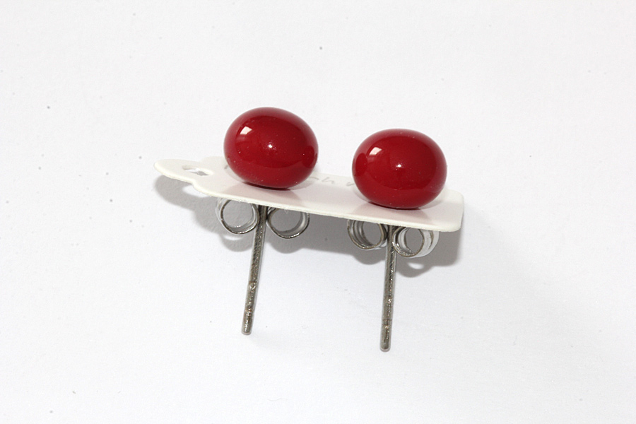 Ohrstecker kirschrot
